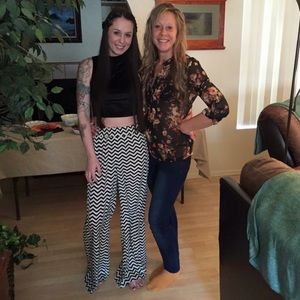 Striped palazzo pants